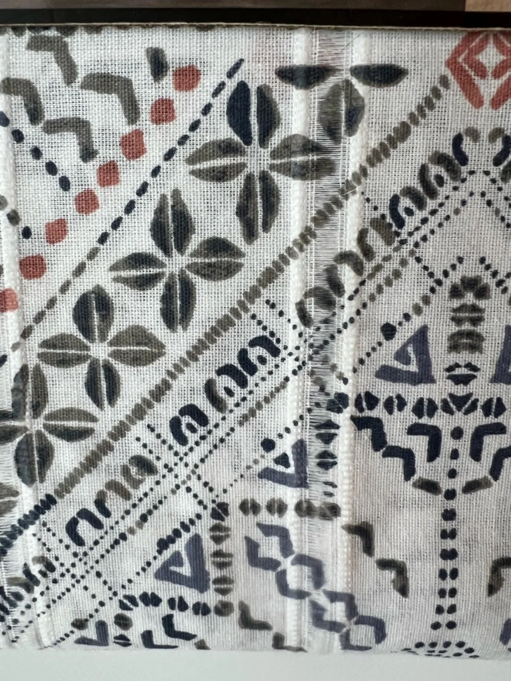 FRYE AND CO. White and Gray Moroccan Tile Shower Curtain